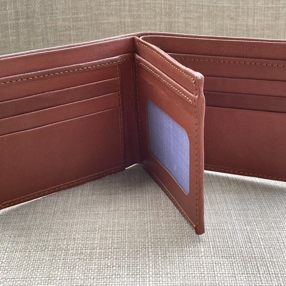 Brown Leather Bifold Card Holder Handmade Wallet Men Purse Genuine Leather Walle